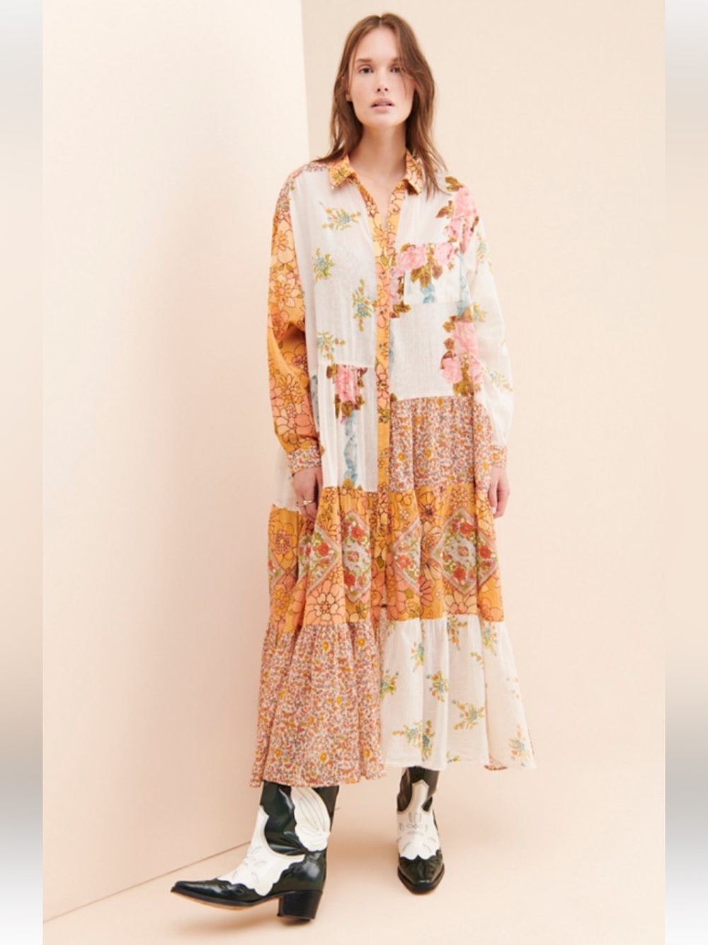 Free People Says of Ditzies Maxi oversized Dress/duster